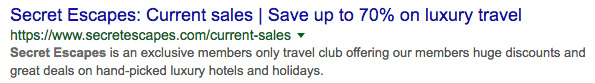 Meta title and meta description for luxury holiday
